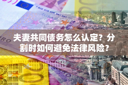 北京夫妻共同债务怎么认定？分割时如何避免法律风险？